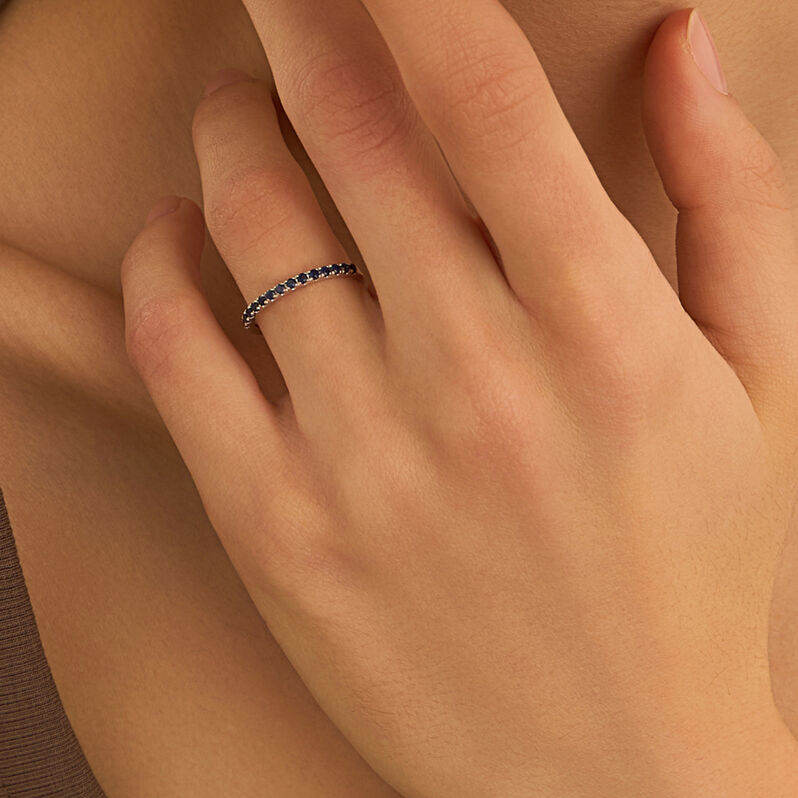 Anello Riviere Charlotte Oro Bianco Zaffiro - Anelli Riviere Donna | Stroili