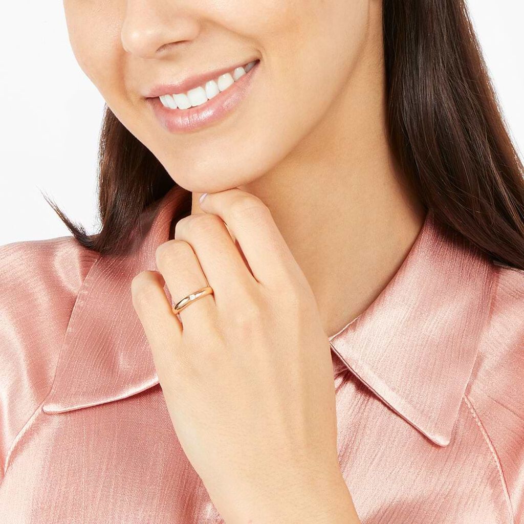 Fede Classica Leggera 3.6 mm Oro Rosa Diamante