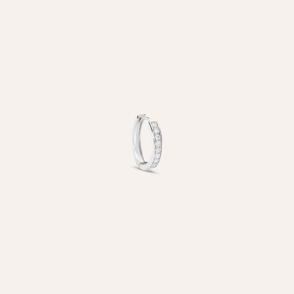 Mono Orecchino A Cerchio L'homme Or Oro Bianco Cubic Zirconia - Mono Orecchino Uomo | Stroili