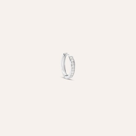 Mono Orecchino A Cerchio L'homme Or Oro Bianco Cubic Zirconia - Mono Orecchino Uomo | Stroili