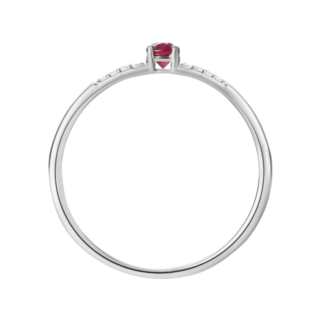 Anello Solitario Charlotte Oro Bianco Rubino Diamante - Anelli con Pietre Donna | Stroili