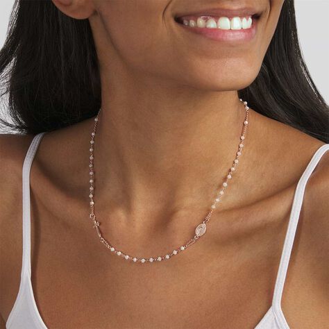 Collana Rosario Silver Soul Argento Rosa Cristallo - Collane Rosario Donna | Stroili