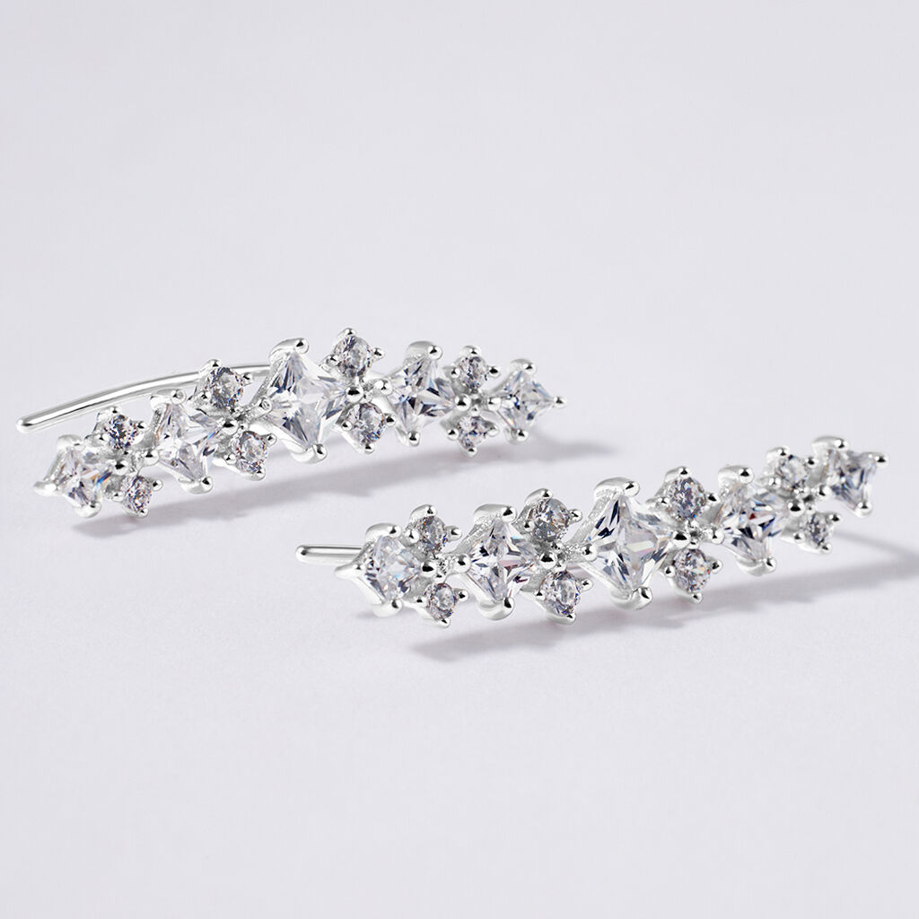 Orecchini Lobo Silver Elegance Argento Rodiato Cubic Zirconia - Orecchini a Lobo Donna | Stroili