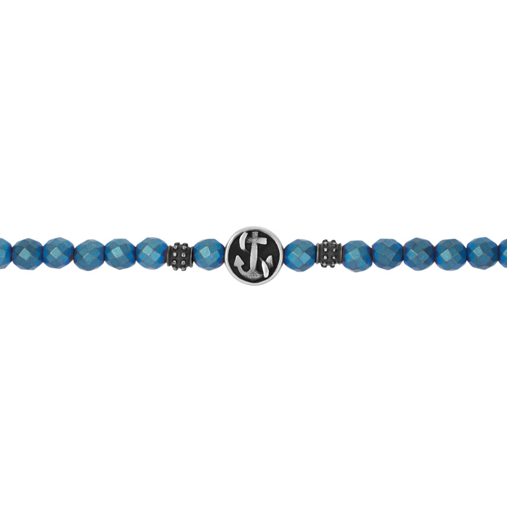 Bracciale Man Code Acciaio Bicolore Bianco / Nero Ematite - Bracciali Uomo | Stroili