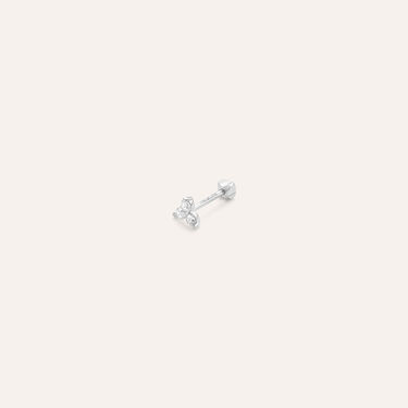 Piercing Orecchio Tragus Helix Conch Ear Shine Oro Bianco Cubic Zirconia
