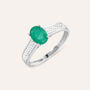 Anello Solitario Charlotte Oro Bianco Smeraldo Diamante