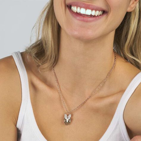 Collana Mickey Mouse & Friends Acciaio Rosa Cristallo - Collane Donna | Stroili