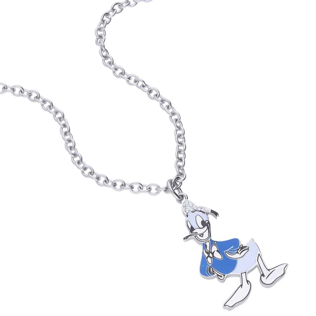 Collana in acciaio con ciondolo Paperino e strass - Collane Donna | Stroili