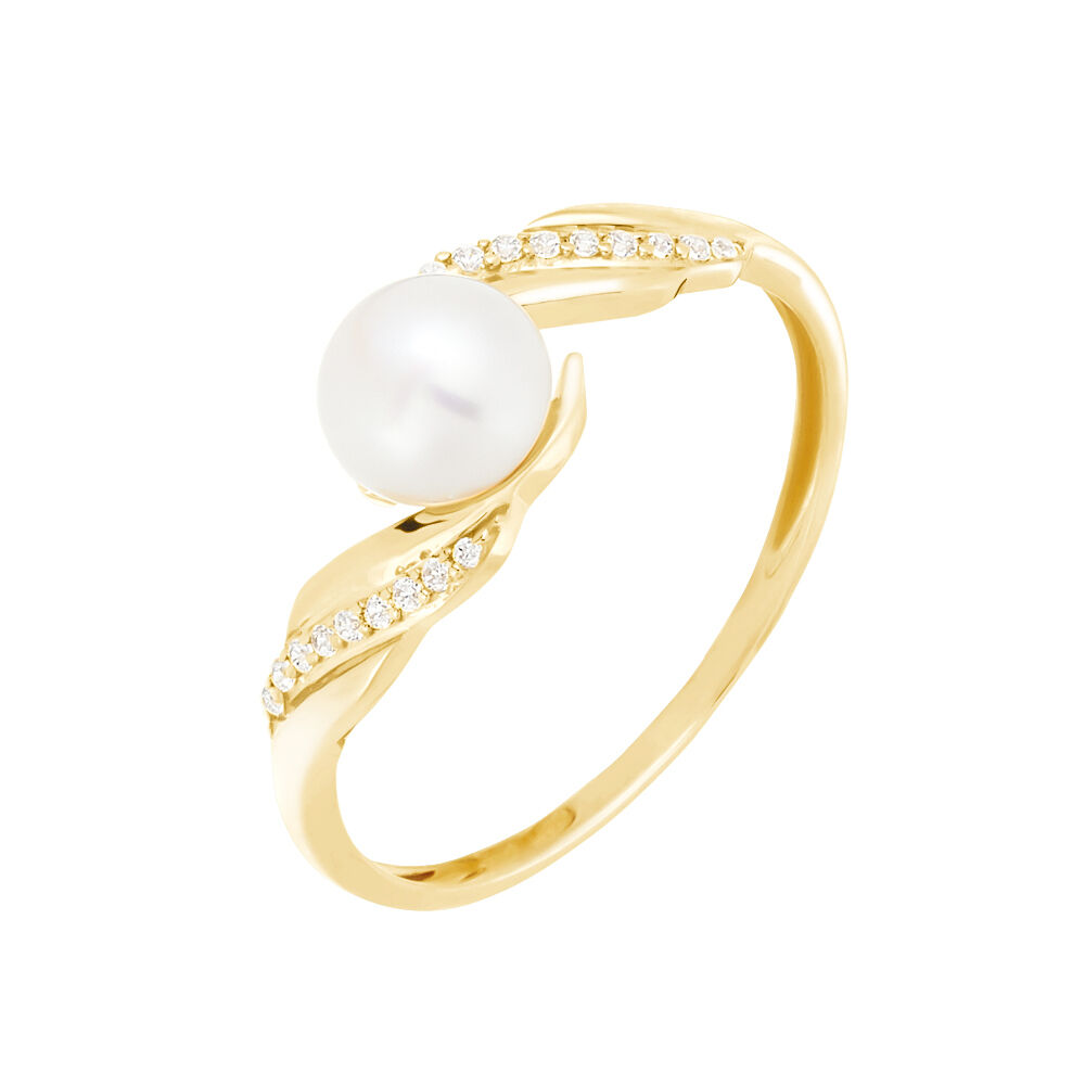 Anello con clearance perla stroili oro