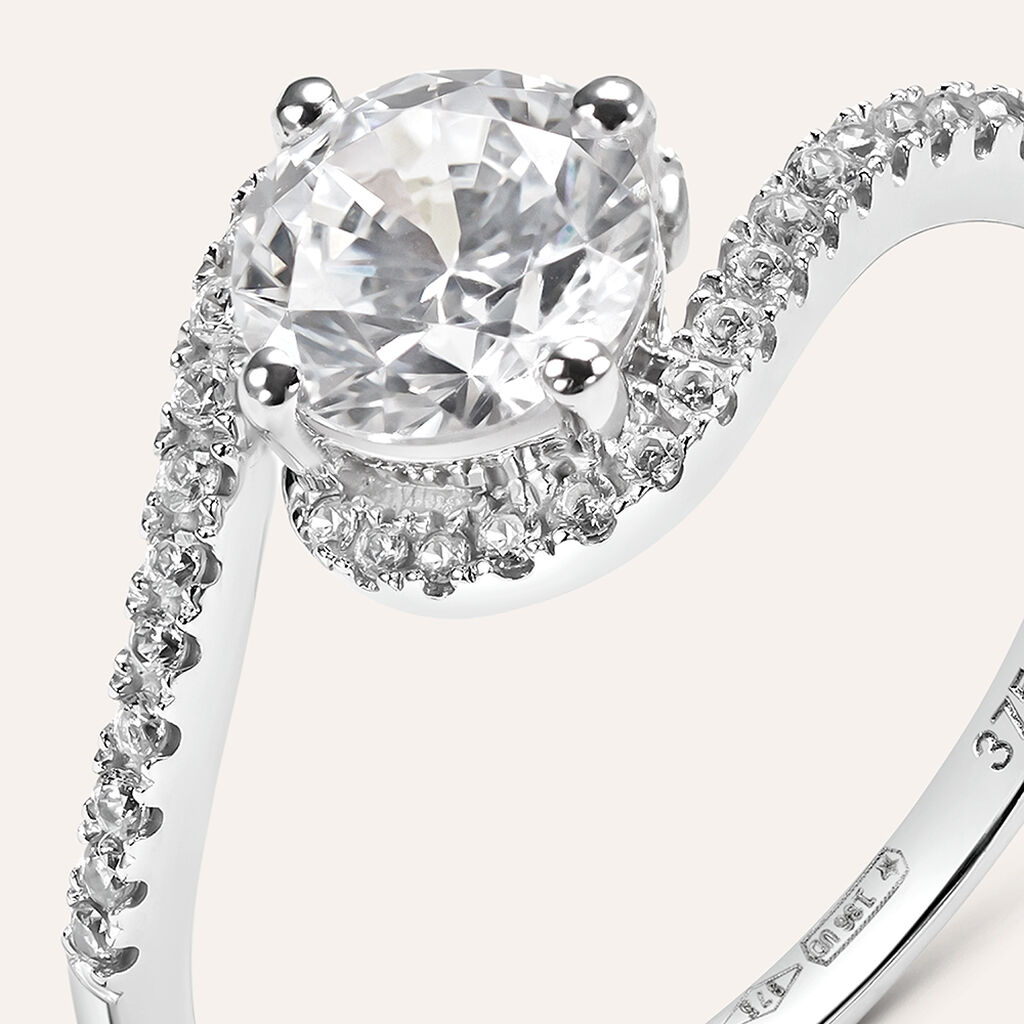Anello Solitario Claire Oro Bianco Cubic Zirconia - Anelli con Pietre Donna | Stroili