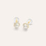 Orecchini Lobo Bon Ton Oro Giallo Perla D'Acqua Dolce Cubic Zirconia