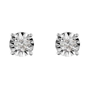Orecchini Lobo Punto Luce Diamotion Oro Bianco Diamante