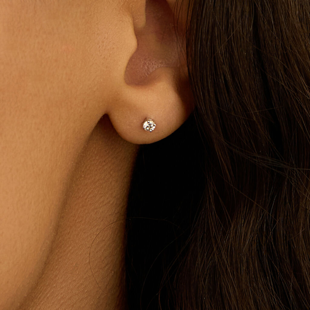 Orecchini Lobo Punto Luce Firmamenti Oro Bianco Diamante