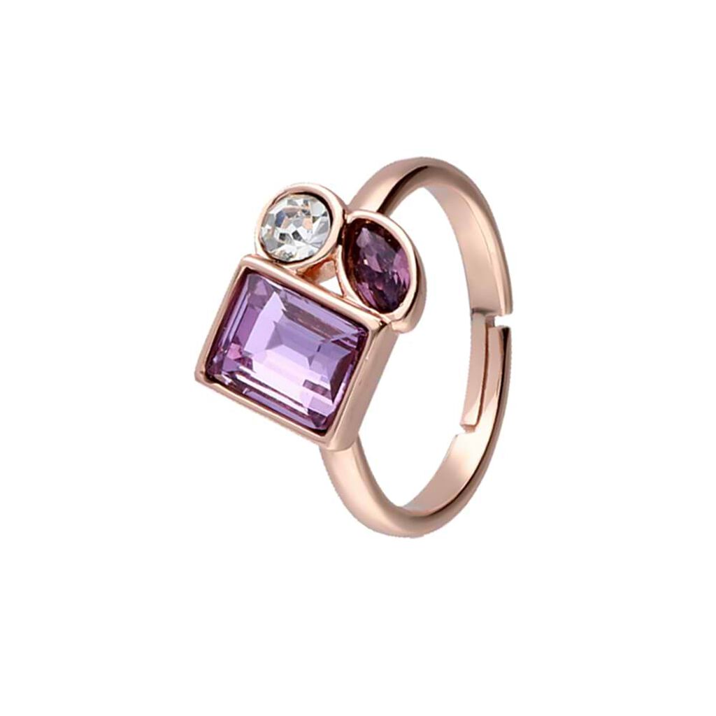 Anello Fantasia Violet Ottone Rosa Cristallo - Anelli con Pietre Donna | Stroili