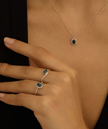 Anello Solitario Am&eacute;lie Oro Bianco Topazio Cubic Zirconia