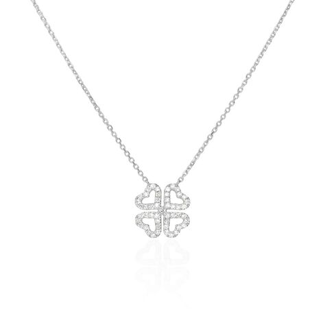 Collana in oro bianco e diamanti 0.14 ct con ciondolo Quadrifoglio - Collane Donna | Stroili