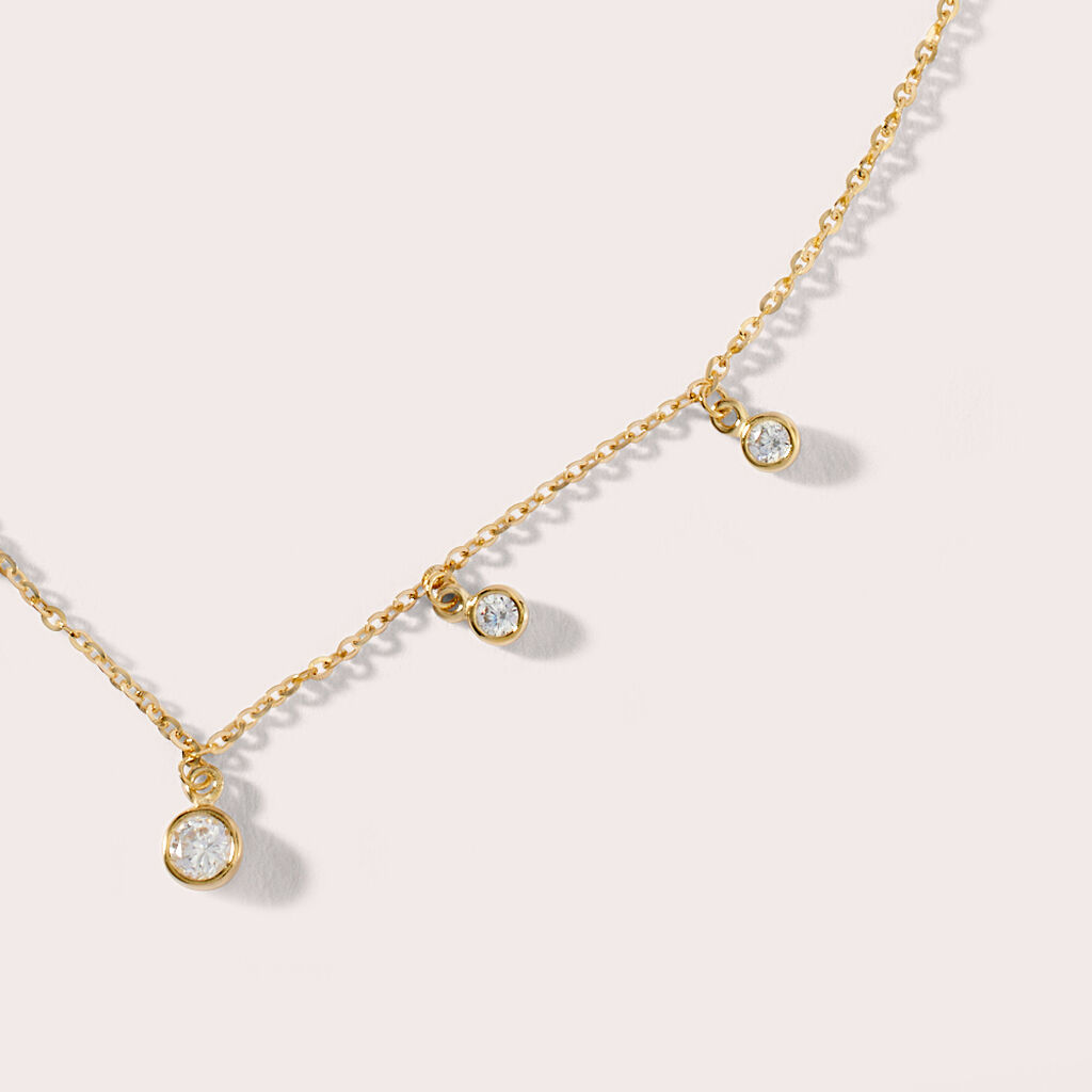 Collana Multi Punto Luce Claire Oro Giallo Cubic Zirconia - Collane Punto Luce Donna | Stroili