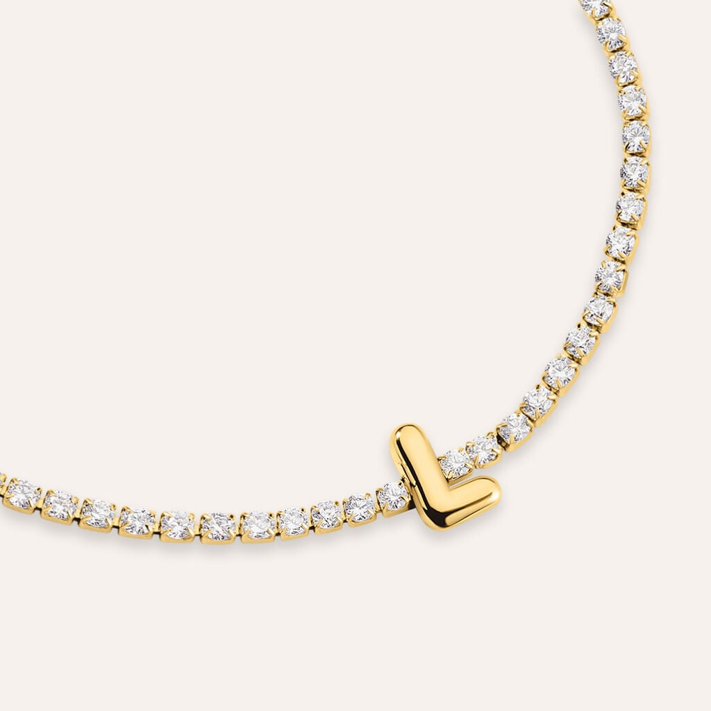 Bracciale Tennis Aura Acciaio Dorato Cubic Zirconia