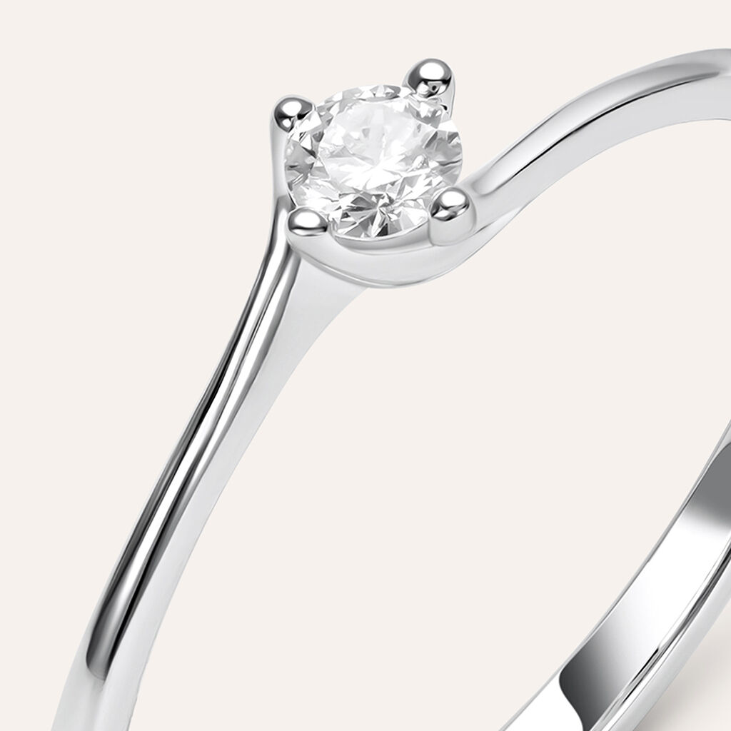 Anello Solitario Firmamenti Oro Bianco Diamante