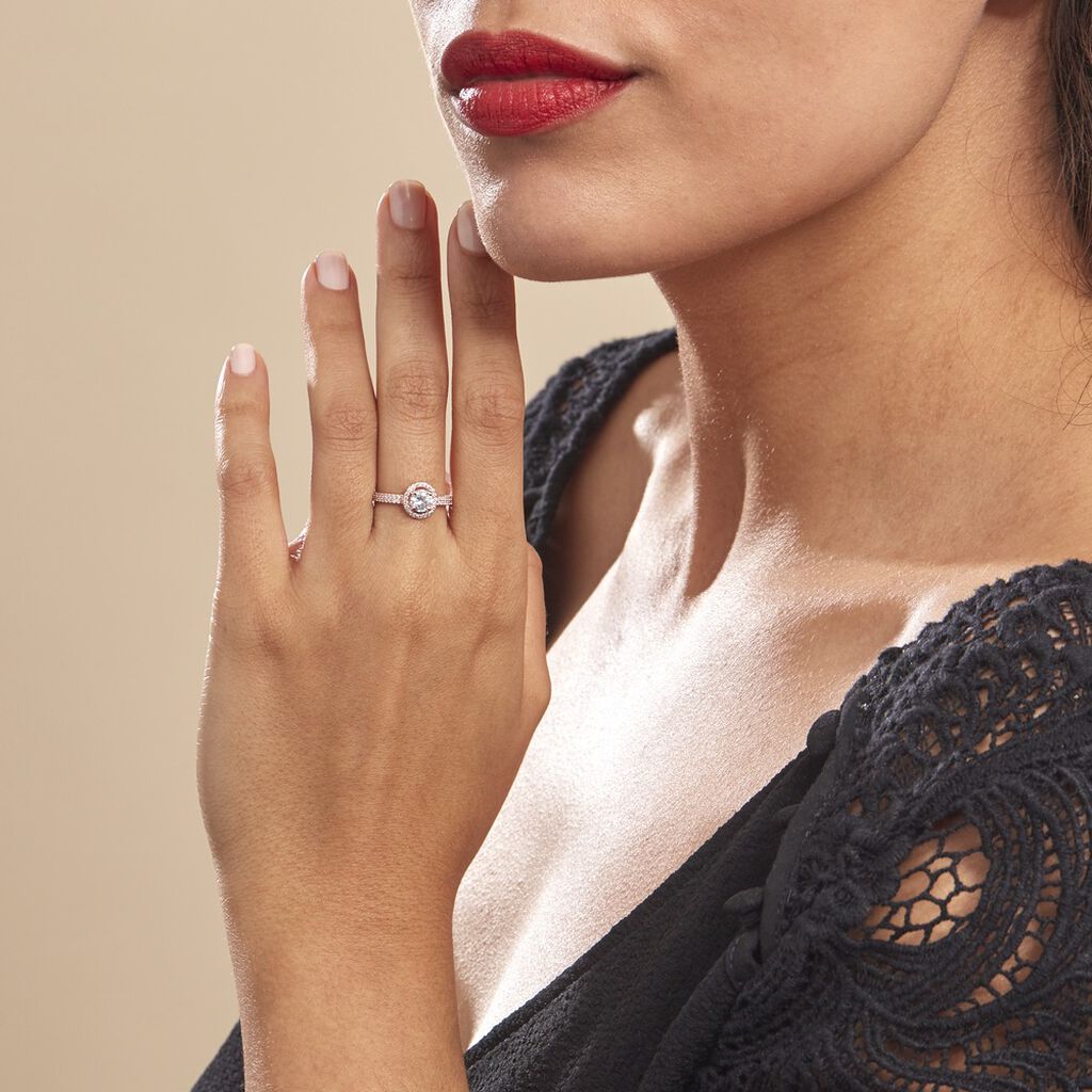 Anello Solitario Claire Oro Rosa Cubic Zirconia