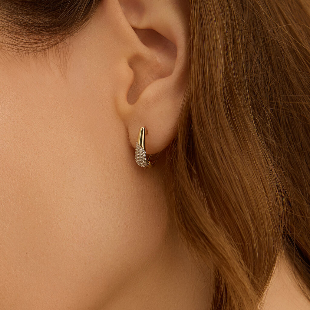 Orecchini A Cerchio Claire Oro Giallo Cubic Zirconia