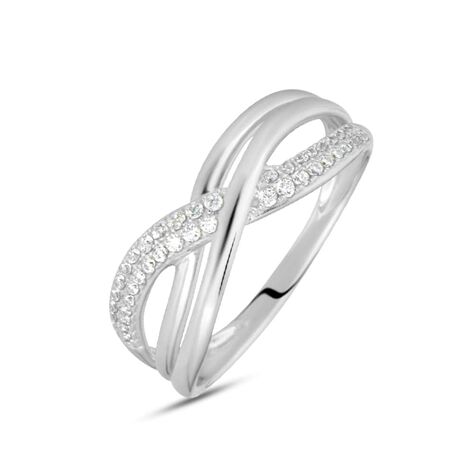 Anello Fascia Claire Oro Bianco Cubic Zirconia - Anelli a Fascia Larga Donna | Stroili