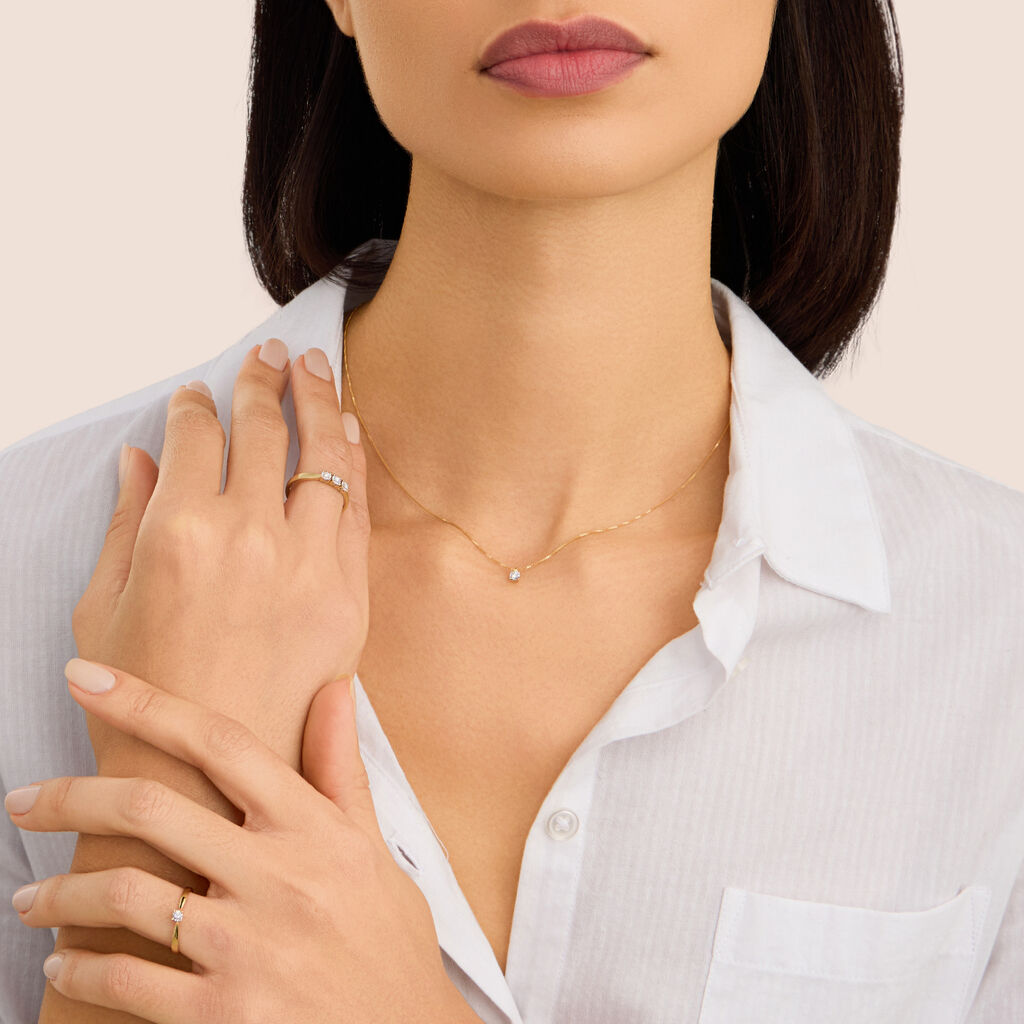 Collana Punto Luce Diamotion Oro Giallo Diamante - Collane Punto Luce Donna | Stroili