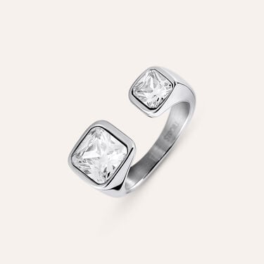 Anello Contrarie Aura Acciaio Cubic Zirconia
