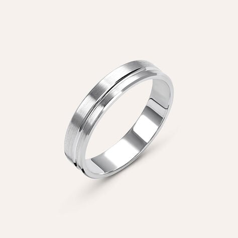 Fede Classica Satinata 4 mm Oro Bianco - Anelli con Incisione Uomo | Stroili