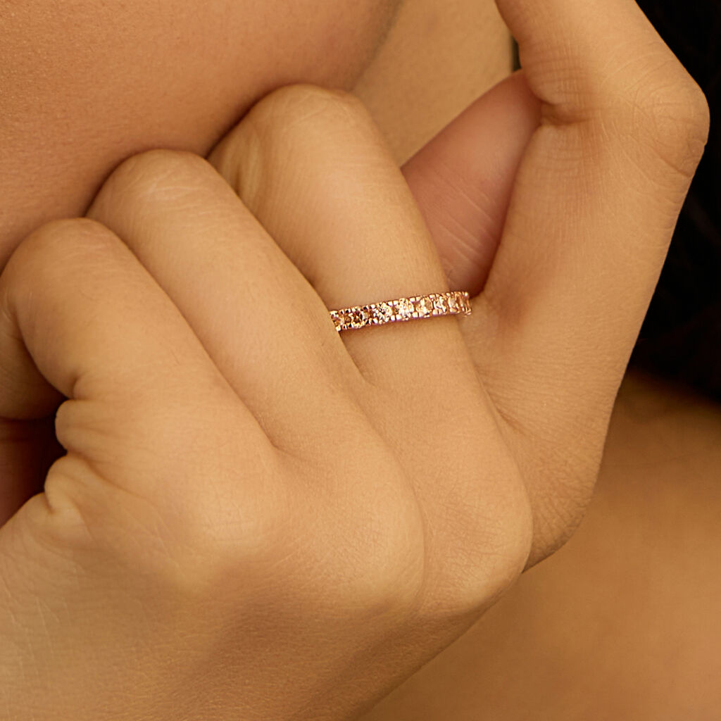 Anello Eternity Silver Rainbow Argento Rosa Cubic Zirconia