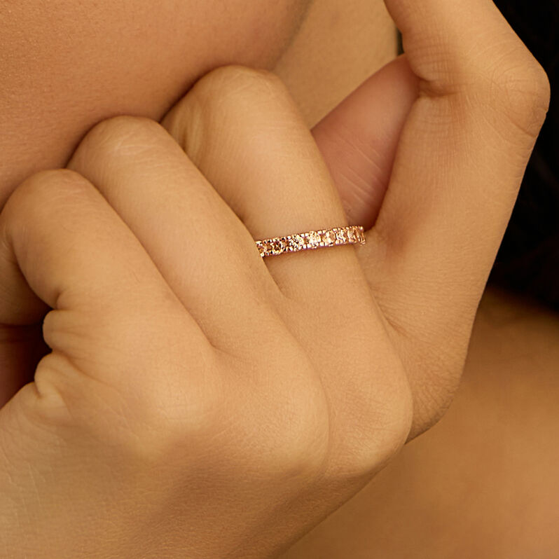 Anello Eternity Silver Rainbow Argento Rosa Cubic Zirconia - Anelli Eternity Donna | Stroili