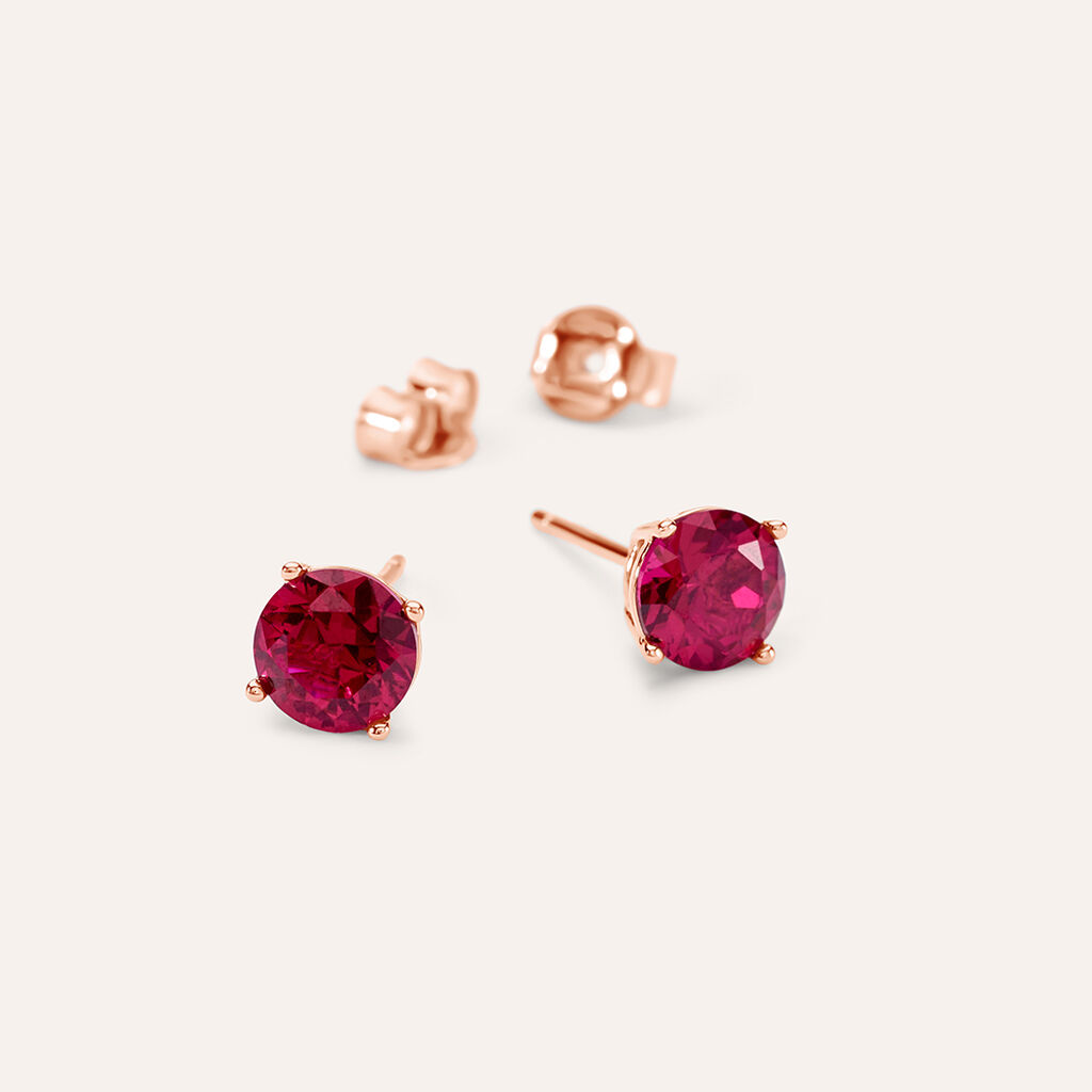 Orecchini Lobo Punto Luce Silver Rainbow Argento Rosa Cubic Zirconia
