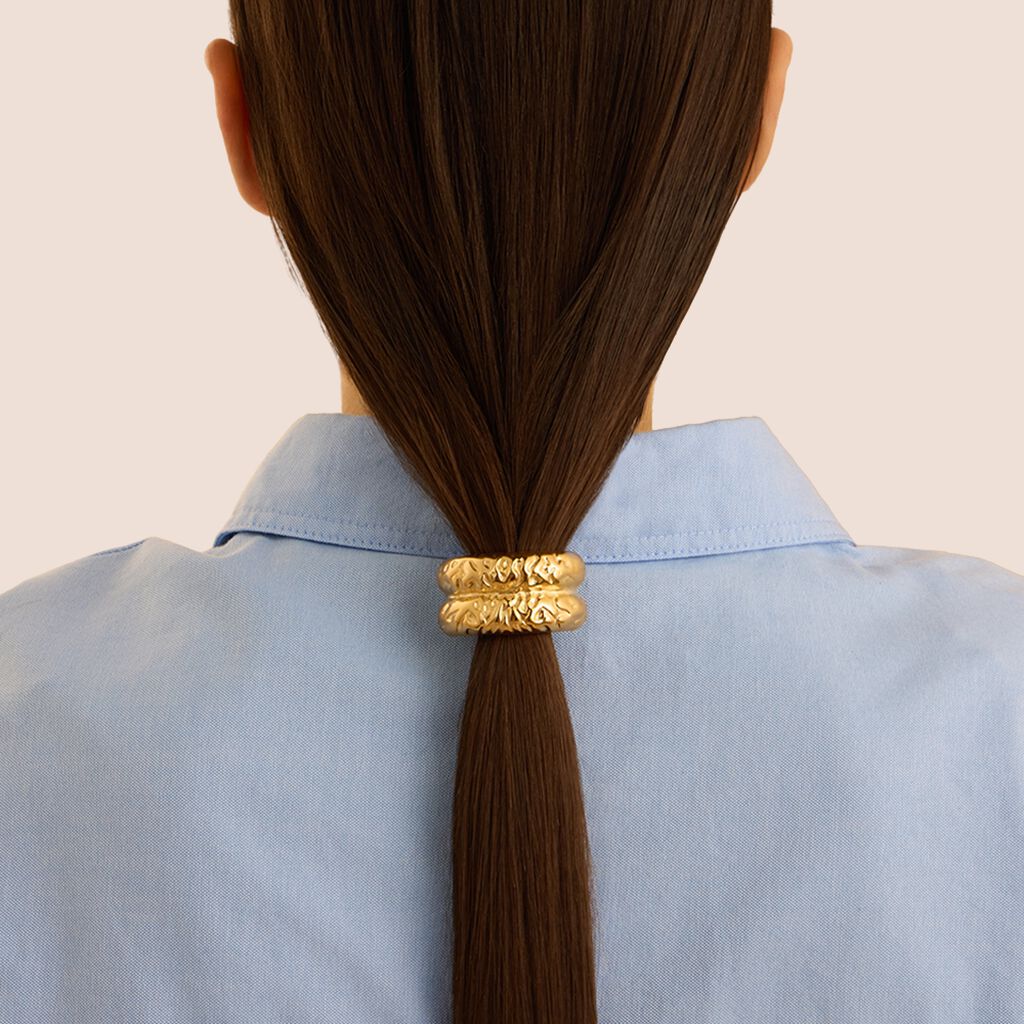 Elastico per Capelli Acciaio Dorato