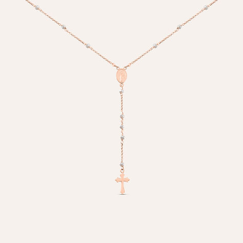 Collana Rosario Silver Soul Argento Rosa Cristallo - Collane Rosario Donna | Stroili