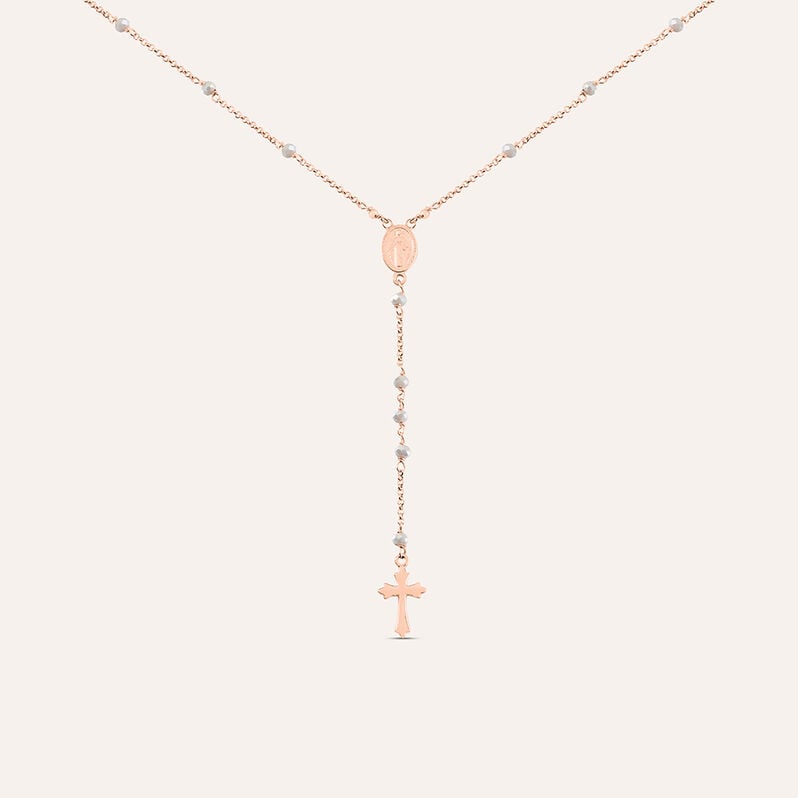 Collana Rosario Silver Soul Argento Rosa Cristallo - Collane Rosario Donna | Stroili