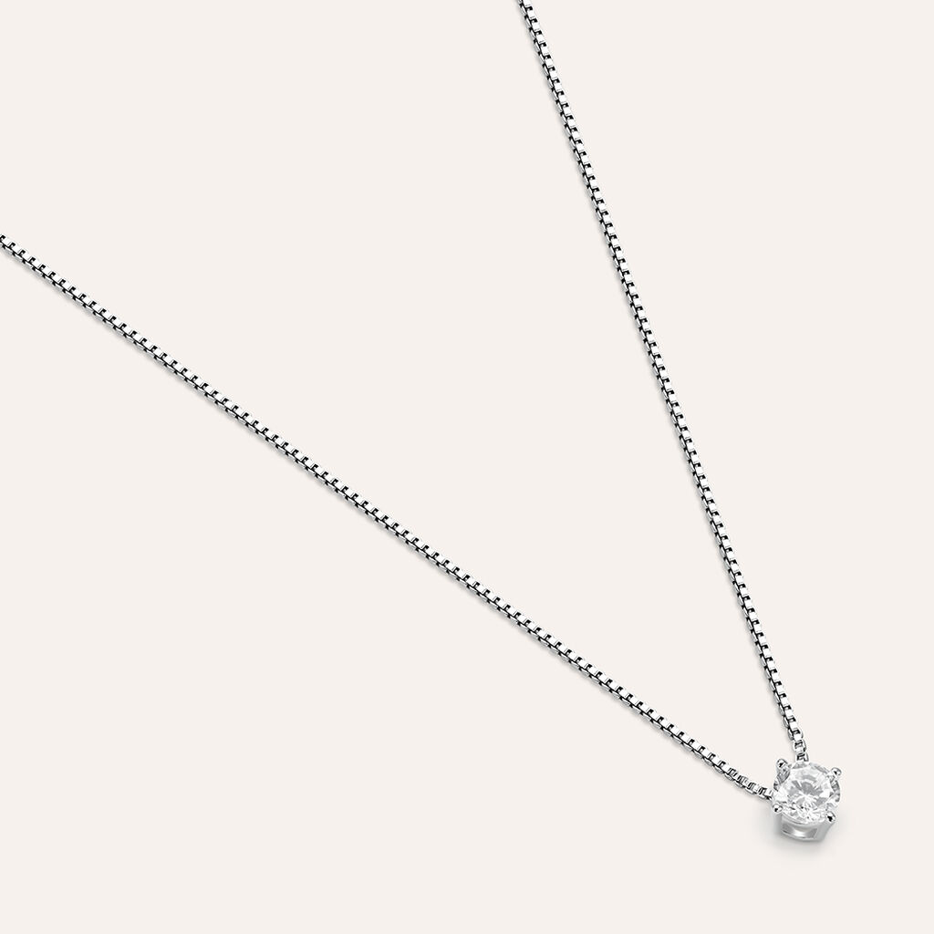 Collana Punto Luce Silver Elegance Argento Rodiato Cubic Zirconia