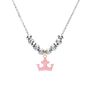 Charm in argento rosato e smalto corona
