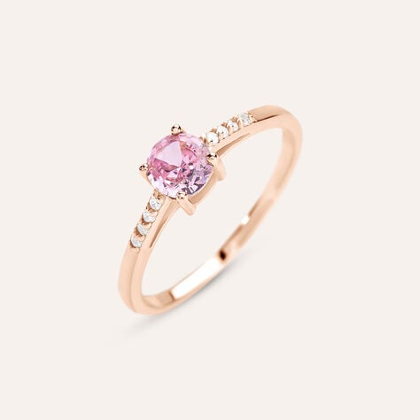 Anello Solitario Silver Rainbow Argento Rosa Cubic Zirconia - Anelli con Pietre Donna | Stroili