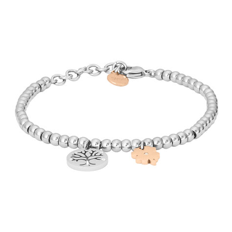 Bracciale Lady Chic Acciaio Bicolore Bianco / Rosa Cristallo - Bracciali Donna | Stroili