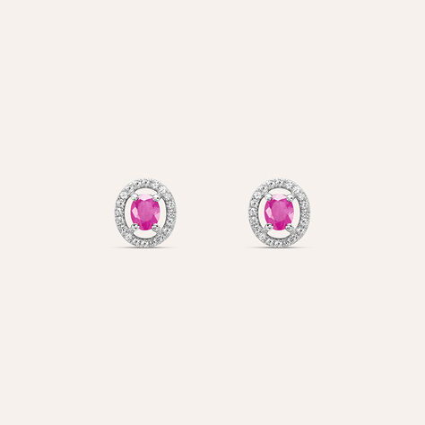 Orecchini Lobo Punto Luce Elizabeth Crown Oro Bianco Rubino Diamante - Orecchini a Lobo Donna | Stroili