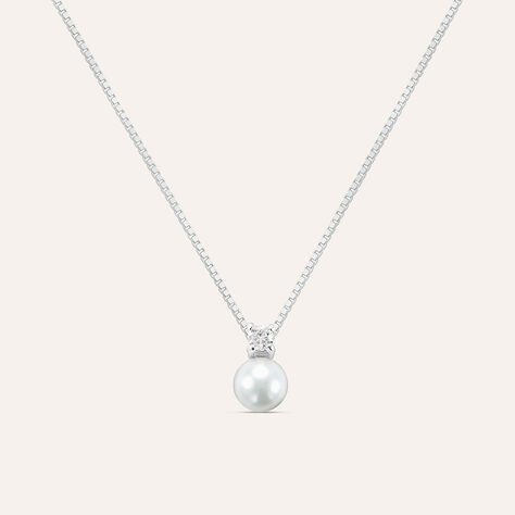 Collana Silver Pearls Argento Rodiato Perla sintentica Cubic Zirconia - Collane Donna | Stroili