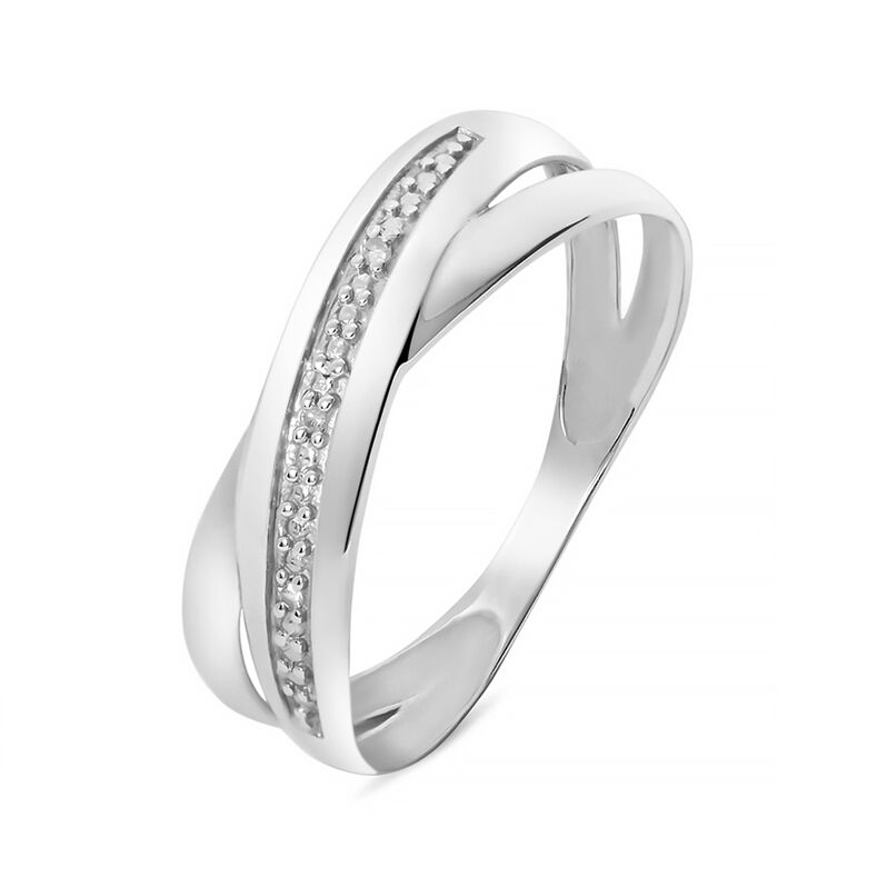 Anello Fascia Sophia Oro Bianco Diamante - Anelli a Fascia Larga Donna | Stroili