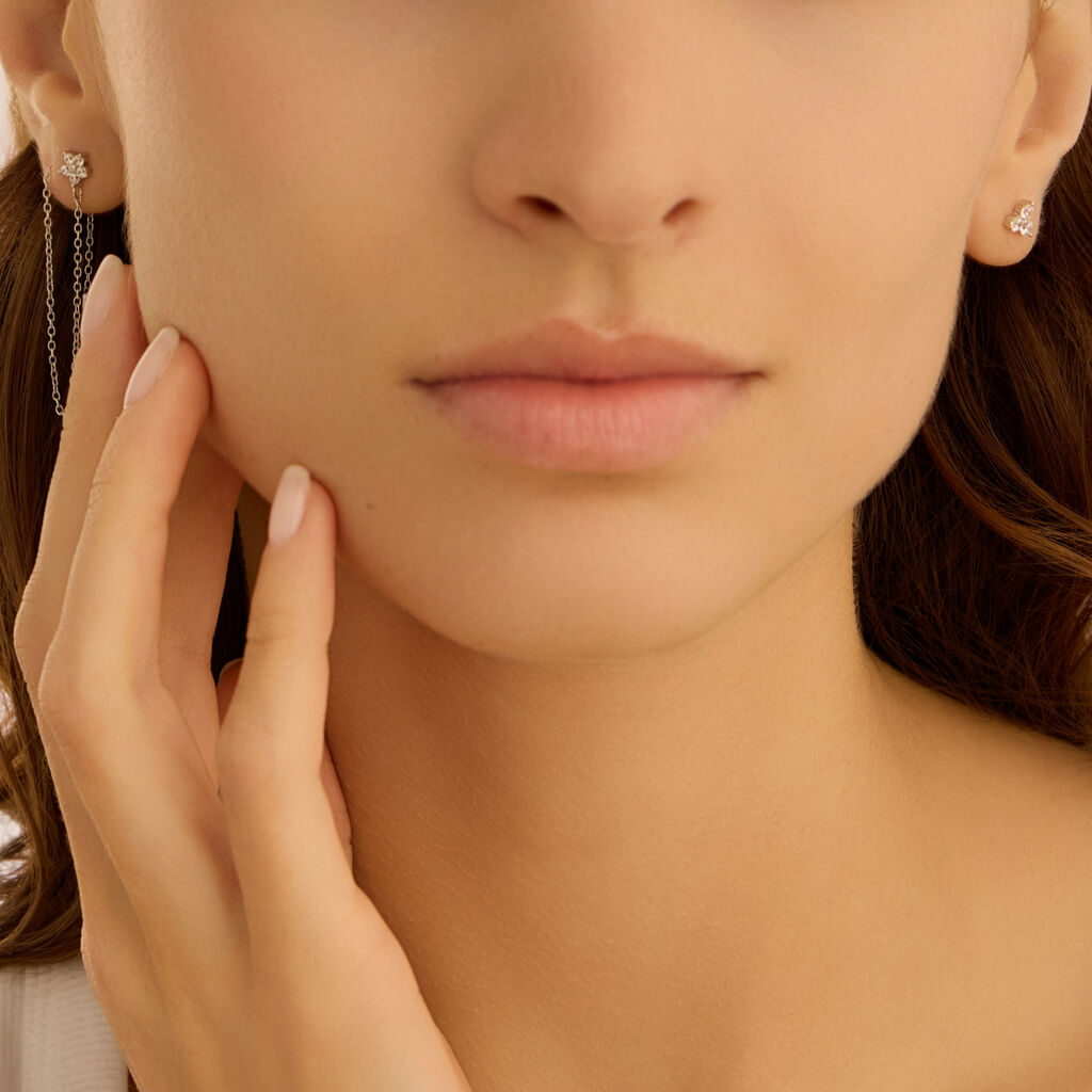 Mono Orecchino Pendente Silver Moments Argento Rodiato Cubic Zirconia