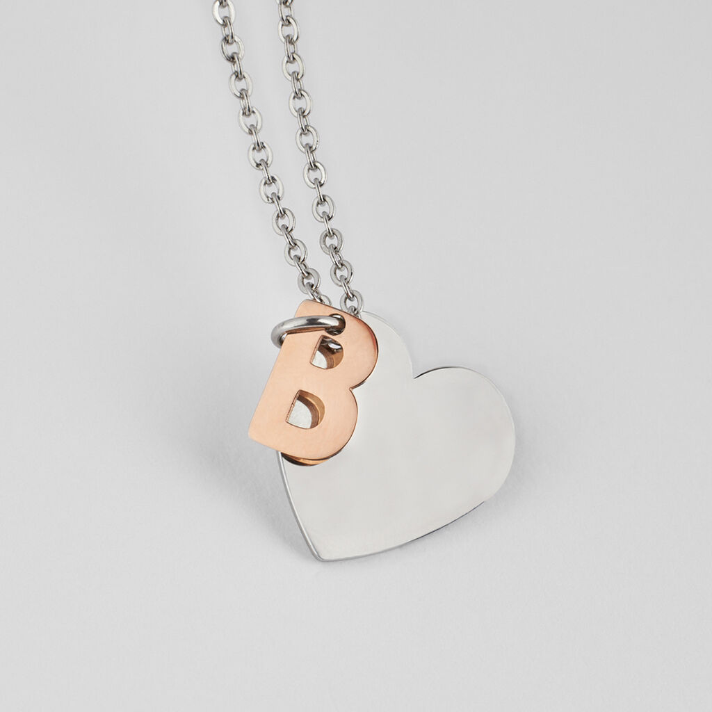 Collana Sunrise Acciaio Bicolore Bianco / Rosa