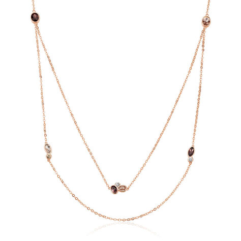 Collana in metallo rosato e pietre colore rosa - Collane Donna | Stroili
