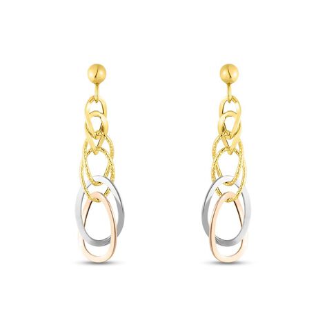 Orecchini Pendenti In Oro Giallo Di Nostra Produzione - Foto 13