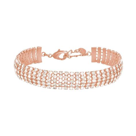 Bracciale Tennis Romantic Shine Metallo Rosa Cristallo - Bracciali Tennis Donna | Stroili