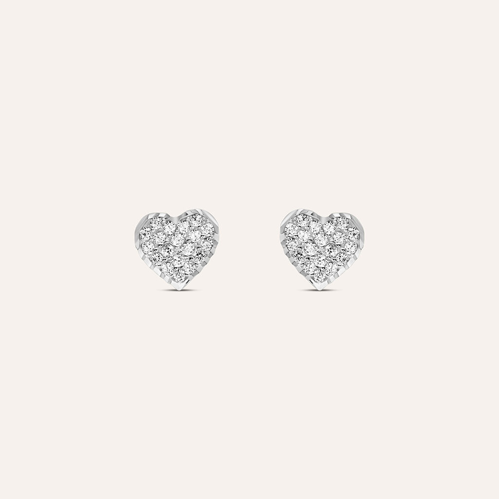 Orecchini Lobo Bon Ton Oro Bianco Cubic Zirconia - Orecchini a Lobo Donna | Stroili