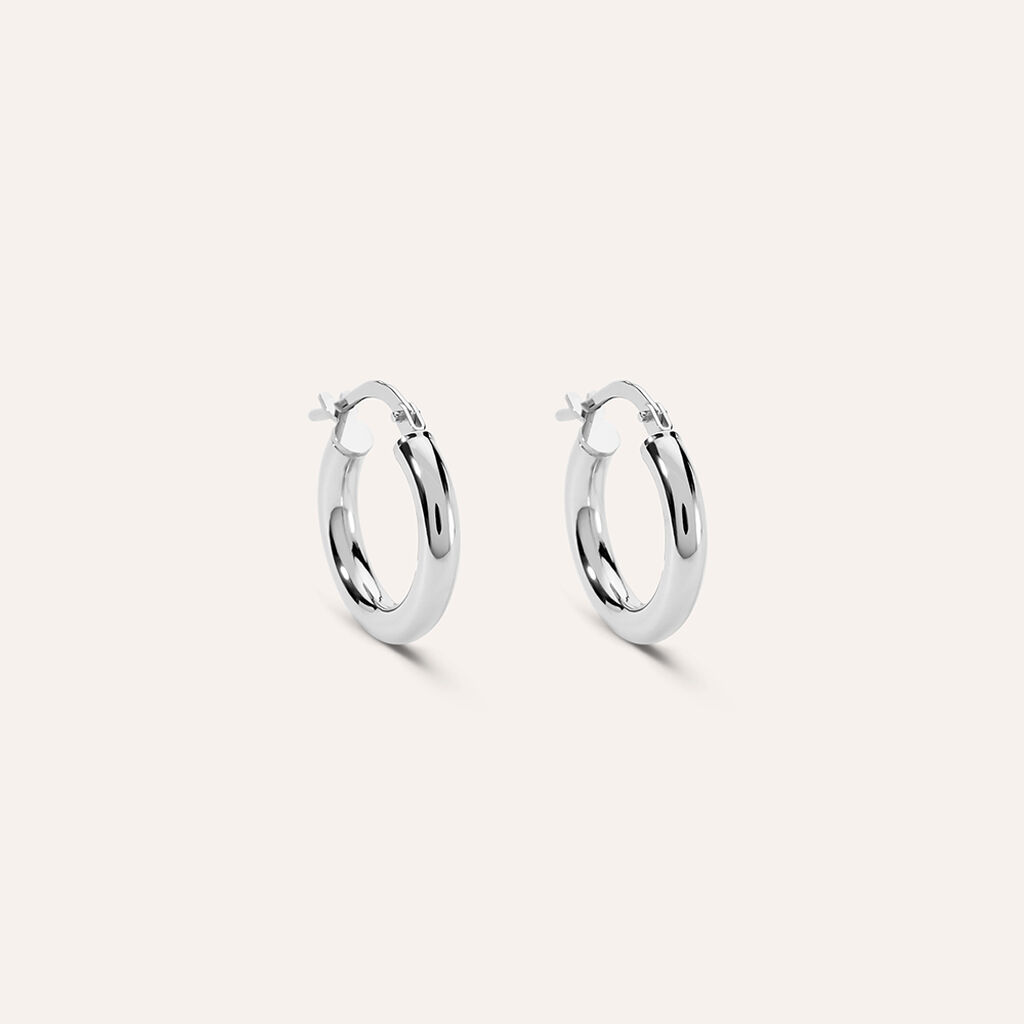 Orecchini A Cerchio Toujours Oro Bianco - Orecchini a Cerchio Donna | Stroili