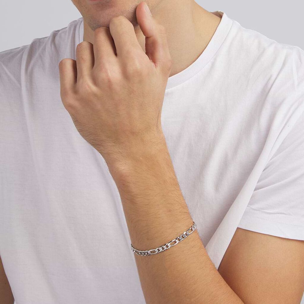 Bracciale Catena Gentleman Argento Rodiato - Bracciali Uomo | Stroili